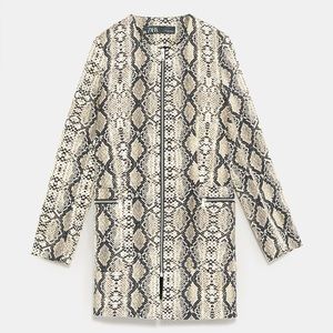 🧥 NWOT ZARA Snakeskin Print Frock Coat 🧥